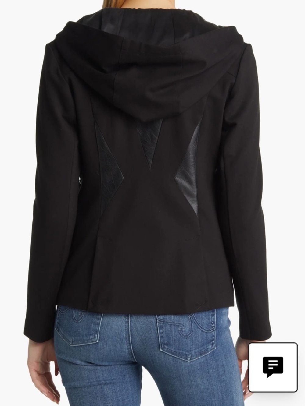 Blanc Noir Hooded Single-Button Black Blazer size Medium - Picture 2 of 8